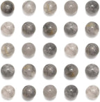 NCB 100pcs Genuine Natural Stone Beads Round Loose Gemstone 6mm DIY Charm Smooth Beads for Bracelet Necklace Earrings Jewelry Making Accessories Supplier (Cloudy Quartz Crystals, 6mm 100Beads)