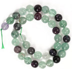 35pcs 10mm Natural Stone Beads Fluorite Beads Crystal Gemstone for Jewelry Making, DIY Bracelet Necklace