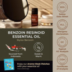 Gya Labs Benzoin Resinoid Essential Oil - 0.34 Fl Oz - for Hair, Skin, Diffuser, Aromatherapy & DIY Candle Making Scent