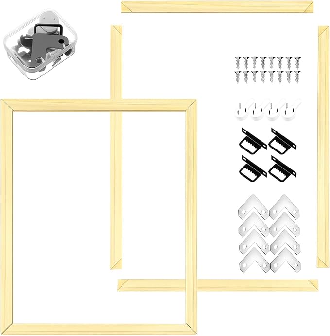 DoubleFill 2 Pack 8x10 Inch DIY Canvas Stretcher Bars Canvas Frame Wood Frames Kit Easy to Assemble for Prints, Posters, Oil Painting, Painting, Embroidery Stitch and Needlepoint Arts