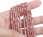 Natural Rhodochrosite Spacer Beads Caps Flat Round Loose Beads for Beading Jewelry Making 3mmx2mm 38cm