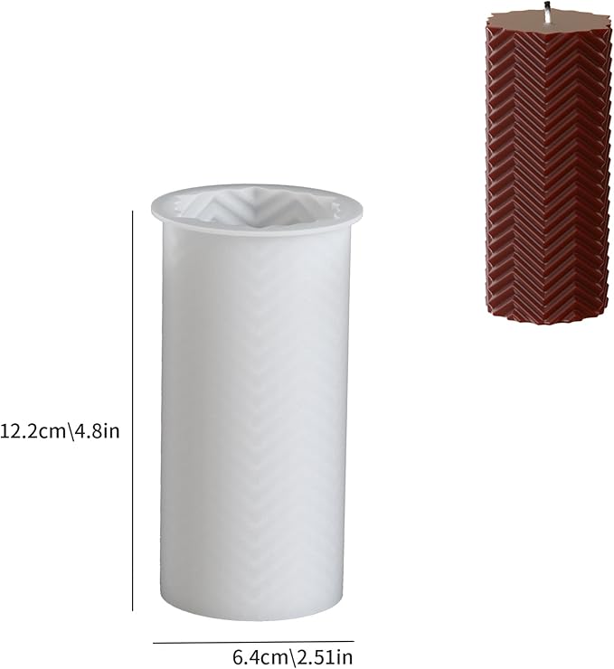 2 Pack Stripe Cylinder Pillar Spiral Candle Resin Mold - Resin Casting Silicone Molds for Home Decor & Candle Making Wave Spiral Mold