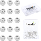 Platinum Plated Round Spacer Beads 5mm 60pcs for Jewelry Making Findings Non Tarnish