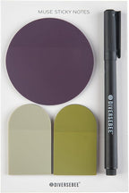 DiverseBee Transparent Sticky Notes (Includes Quick Dry Pen), Cute Clear Sticky Tabs, Translucent Page Flags Book Markers Stickers, Planner Accessories Bible Journaling Study Office Supplies (Muse)