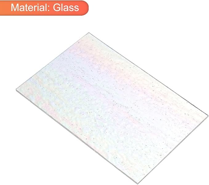 MECCANIXITY Stained Glass Sheet Mosaic Tile 5.9 Inch x 3.9 Inch Transparent Color Stained Glass Sheets for Crafts DIY, Art Project