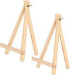 SARBUTER 2 Pcs Simple Wooden Easel Stand, Wood Tabletop Display Easels, Portable Outdoor Sketching Easel for Displaying Photos Decorative Paintings Art Crafts (Wood Easels*2)