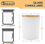 Thick Candle Jars for Making Candles 12 Pcs, 7 OZ Empty Jars with Wood Lids for Candle Making, Sample Container, Matte White