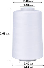 Simthread All Purpose Sewing Thread from 100% Spun Polyester for Serger, Overlock, Merrow, Quilting Sewing 4 Big Cones of 5000M (5500 Yards) Each - 40S/2 2White + 2Black