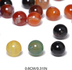 8mm Natural Multicolor Agate Beads for Jewelry Making Round Loose Gemstone Stones 1 Strand 15 Inch (45-48 pcs)