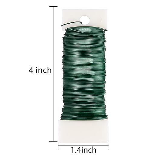 3 Pack 114 Yards 22 Gauge Green Flexible Paddle Wire for Crafts, Christmas Wreaths Tree, Garland and Floral Flower Arrangements