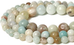 45pcs 8mm Natural Stone Beads Amazonite Beads Crystal Gemstone for Jewelry Making, DIY Bracelet Necklace