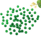 Natural Genuine Stones DIY Tiger Eye Round Spacers 4mm 200pcs Beading Loose Gemstone Hole Size 1mm Charm Smooth Beads for Bracelets Necklaces Earrings (Green Jade 4mm)