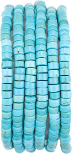 Natural Blue Turquoise Spacer Beads Caps Loose Semi Gemstone for Beading Jewelry Making 4mmx2mm 38cm