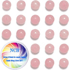 NCB 100pcs Original Natural Stone Beads Gemstone Round Loose Beads 6mm 8mm 10mm (Rose Quartz, 6mm 100Beads)