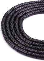 Natural Black Onyx Spacer Beads Caps Loose Semi Gemstone for Beading Jewelry Making 6mmx3mm 38cm