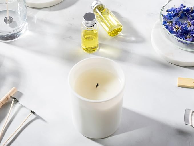 Aroparc 12 Pack 10oz White Candle Jars with Bamboo Lids, Candle Containers for Candle Making, Wedding Favors & Luxury Lines - Gloss White