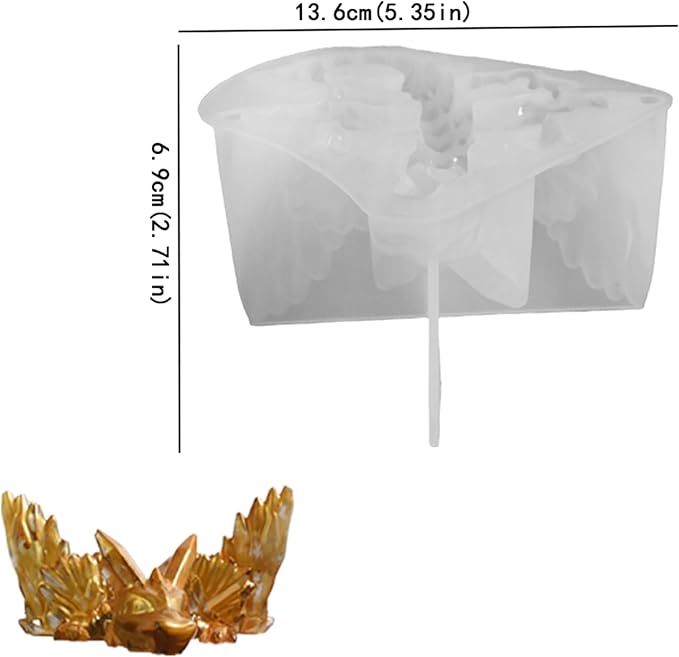 Dragon Diamond Resin Mold - Round Dinosaur Animal 3D Candle Making Mold for Home Decor