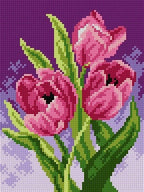 Wizardi Needlepoint Canvas for halfstitch Without Yarn Tulip 2596F Orchidea