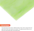 MECCANIXITY Stained Glass Sheet Mosaic Tile 7.9 Inch x 5.9 Inch Light Green Stained Glass Sheets for Crafts DIY, Art Project