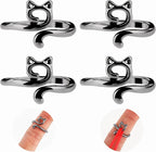 YUXIANLB 4pcs Knitting Crochet Loop Ring for Fingers Metal Open Yarn Guide Crochet Rings Adjustable Braided Faster Knitting Thimbles Holders Accessories for Crochet Mother Grandma Gifts (4Black)