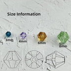 200pcs 6mm Bicone Glass Crystal Beads for Jewelry Making, Faceted Bicone Glass Spacer Beads for Bracelet Earring Necklace DIY Craft(Mix Color)