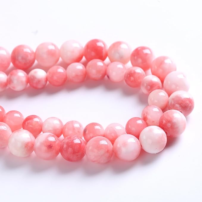 6MM 60PCS Pink Persian Jade Spacer Loose Beads for Jewelry Making DIY Bracelet Necklace
