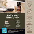 Gya Labs Marjoram Essential Oil - 0.34 Fl Oz - for Hair, Skin, Diffuser, Aromatherapy & DIY Candle Making Scent