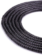 Natural Black Onyx Spacer Beads Caps Loose Semi Gemstone for Beading Jewelry Making 4mmx2mm 38cm