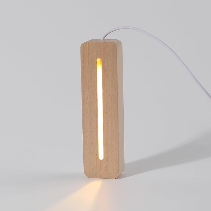 Resin Casting Mold Silicone Mold Supplies 2 Pack 6 Inch Rounded CuboidLed Wood Led Base Rectangle Led Light Base 1Pcs White LED Base and 1Pcs Multicolor LED Base