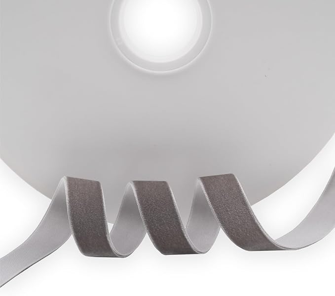 Nylon Metal Grey Velvet Ribbon Single Faced,5/8 Inch X 25Yards,for Sewing, Gift Wrapping, Jewelry Making, Wedding Decorating