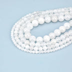 Natural Stone Genuine Stones DIY White Jade Round Beads 8mm 100pcs Beading Loose Gemstone Hole Size 1mm Charm Smooth Beads for Bracelets Necklaces Earrings (White Jade 8mm)