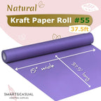 SMART&CASUAL 15" x 450" (37.5') Kraft Paper Roll for Art Craft Supplies Gift Wrapping Moving Packing Kids Painting Drawing Paint Easel Poster Chart Paper (Purple, 15" W x 450" L (37.5'))