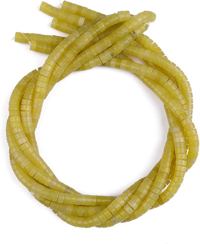 Natural Lemo Jade Spacer Beads Caps Loose Semi Gemstone for Beading Jewelry Making 6mmx3mm 38cm