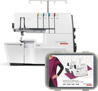 Bernette B64 Airlock Serger Overlocker with Air Threading | 1300SPM, 16 Stitches, Free Arm, LED Light, Free Hand System | 6 Overlock Foot Kit Extension Table