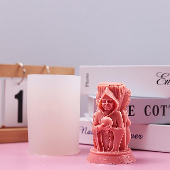 Triple Face Witch Molds Witch Candle Resin Mold - Resin Casting Silicone Molds for Home Decor & Candle Making Wave Spiral Mold
