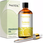 PHATOIL Lemon Fragrance Oils for Aromatherapy, 3.38FL.OZ Diffuser Oils for Home, Perfect for Aromatherapy, Humidifiers, Yoga, DIY Candle and Soap Making - 100ml