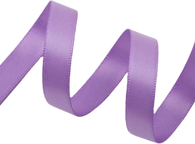 Purple Ribbon 3/8 Inch Double Face Satin Ribbon for Gift Wrapping Hair Bows Making Chair Sash Valentine's Day Wedding Birthday Party Invitation Decorations Flower Bouquet Christmas, 25 Yards