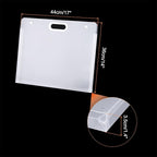 PATIKIL 17 x 14 Inch Plastic Art Portfolio, Large Art Storage Bag with Handles, Waterproof Folder Container for Artwork Drawing Sketch Poster Photography Diamond Painted, Clear White