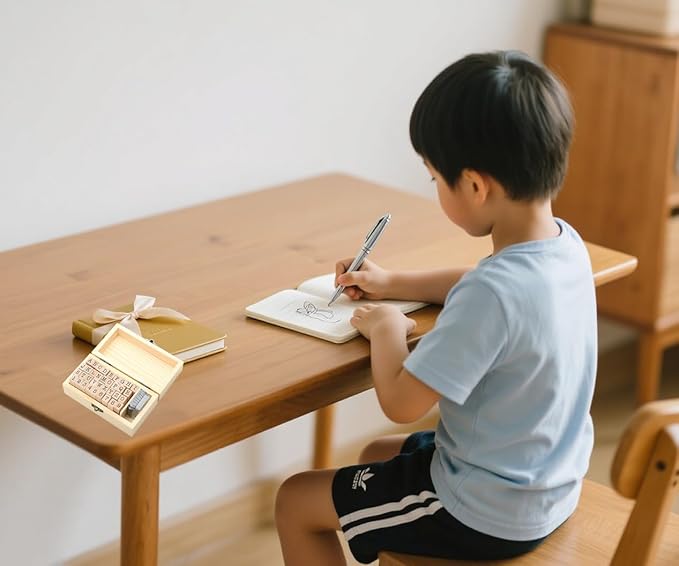 36Pcs Wooden Rubber Stamps Number Letter Alphabet Stamps Mini Cute DIY Stamps Set for Craft Decorating Scrapbooking and Wedding Invitation Cards (36pcs B)