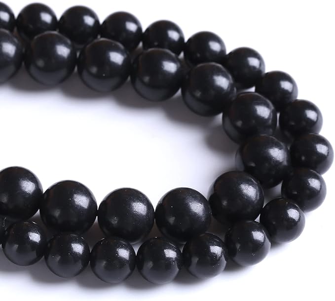 160PCS 4MM Natural Stone Shungite Beads Crystal Loose Beads for Jewelry Making DIY Bracelet