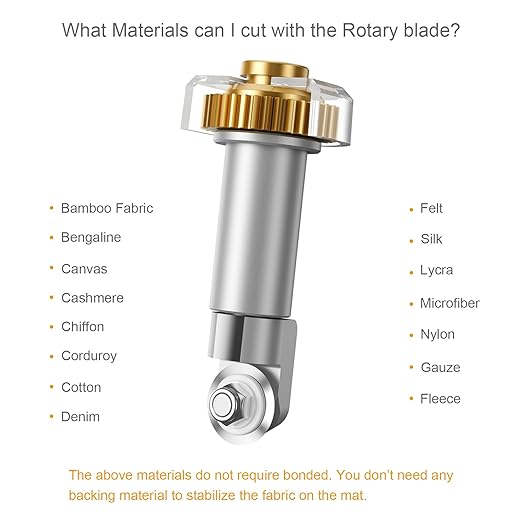 Maker Rotary Blade for Maker 4/3/Maker, Aosry Rotary Blade + Drive Housing for Cutting Bamboo Fabric, Canvas, Chiffon, Cotton, Denim, Felt, Fleece, Gauze, Silk, Lycra, Microfiber, Nylon