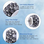 AIPRIDY European Large Hole Beads, Colorful Glass Charm Beads Set, Assorted Patterns and Designs (red+Green+lenmon)