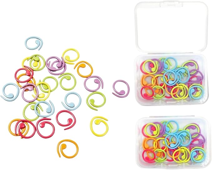 Hilsayum 30Pcs Multicolor Spiral Stitch Markers Knitting Stitch Rings Mini Size Crochet Markers Knitting Tool for Weaving Crocheting and Knitting