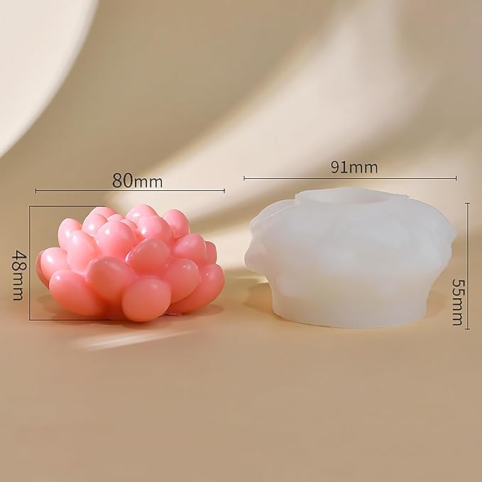 Large Flower Succulent Candle Mold Resin Casting Silicone Molds for Home Decor & Candle Making Wave Spiral Mold