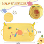 Silicone Craft Station Mat for Kids, Large Silicone Art Mat with Handle, Raised Edges for Painting, Jewelry-Making & Crafts - 26x16in,Yellow