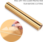 TECKWRAP Light Gold Chrome Vinyl Permanent Chrome Gold Adhesive Vinyl Roll 1ftx5ft