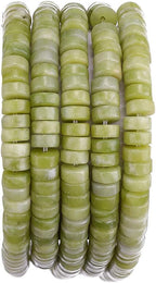 Natural Taiwan Jade Spacer Beads Caps Loose Semi Gemstone for Beading Jewelry Making 6mmx3mm 38cm