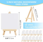 100 Pcs 5 Inch Mini Wood Display Easel, Small Wooden Easel Stand Art Craft Painting Triangle Stand Canvas Holder for Card Artist Photos Tabletop