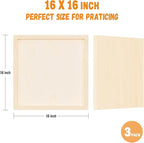 Wooden Art Panels for DIY Painting - Mother Gifts, Christmas Crafts & Home Décor | 16x16 Inch Canvas Wood Boards, Unfinished Wooden Canvas for Adults & Kids (3-Pack)