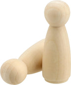 MOUYAT 30 PCS 3.5 Inch Wooden Peg Dolls, Unfinished Angel Girl Wooden Peg People Doll Bodies, Wooden People Figures for Painting, Craft Art Projects
